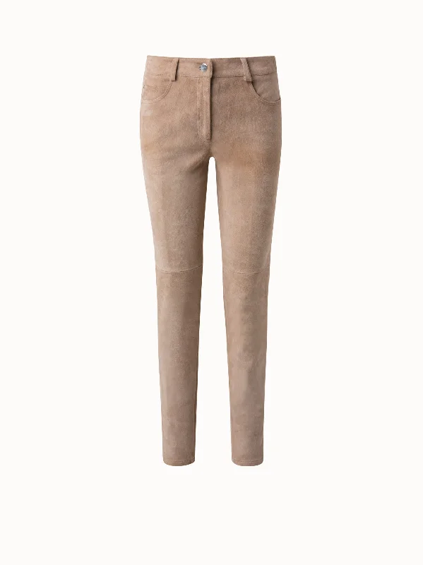 Timeless Style Lamb Suede Stretch Leather Pant