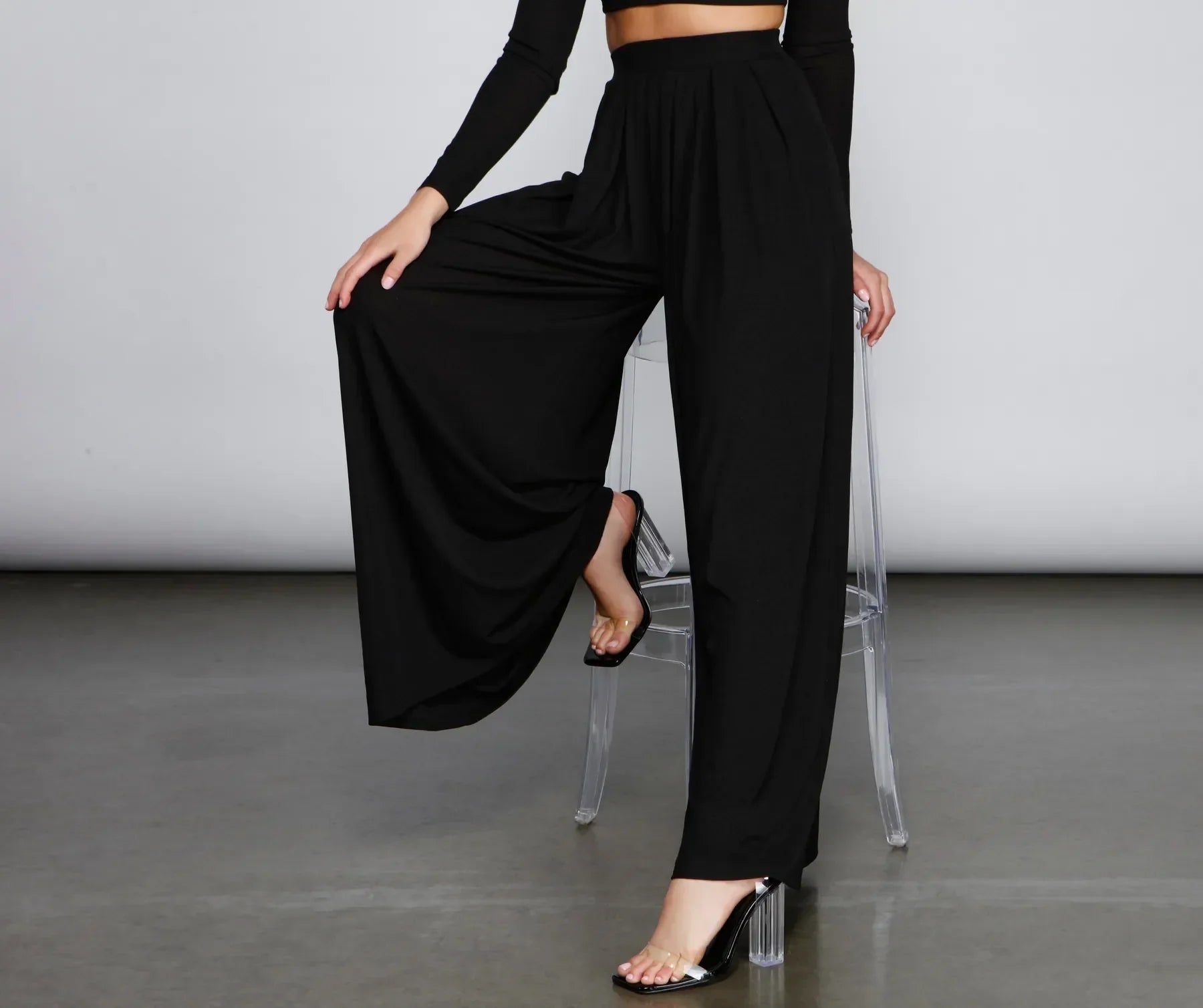 Perfect Tailoring Make It Bold High Waist Palazzo Pants