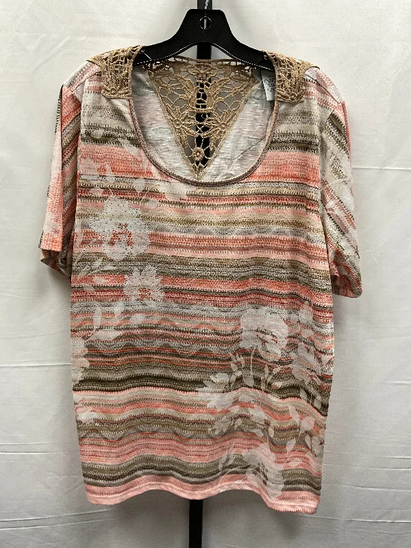 Personal Design Multi-colored Top Short Sleeve Catherines, Size 1x
