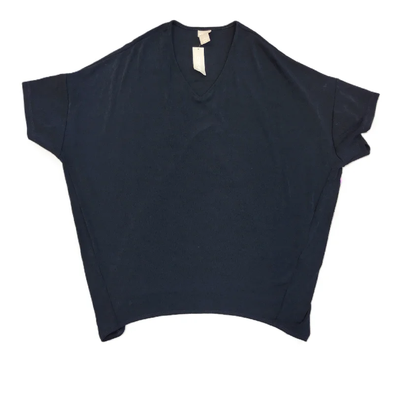 Soft Tops Navy Top Short Sleeve By Chicos, Size: 2x