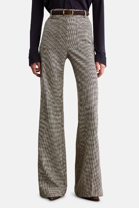Lively And Youthful Christophe Pant Brown Houndstooth
