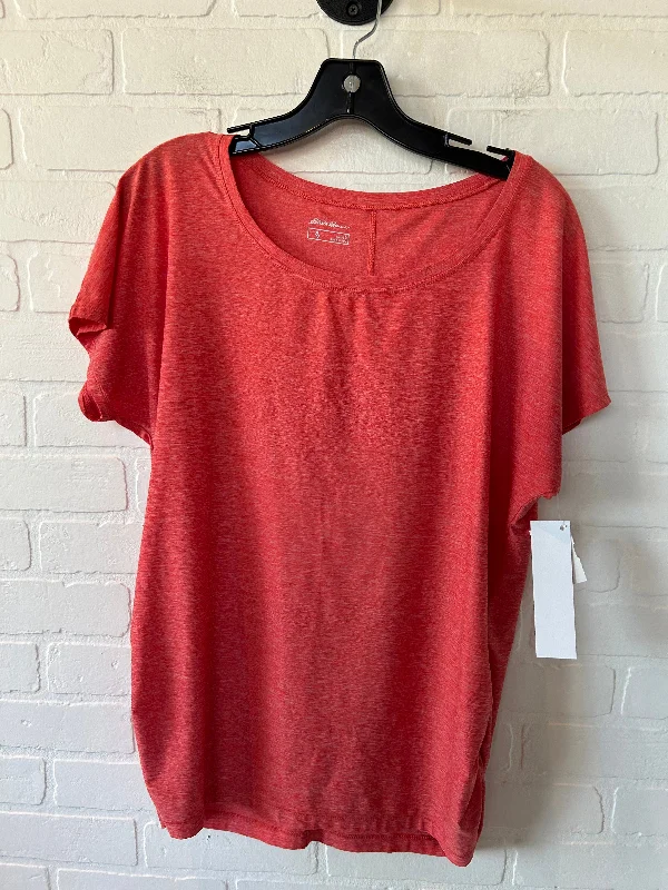 Elegant Style Orange Athletic Top Short Sleeve Eddie Bauer, Size L
