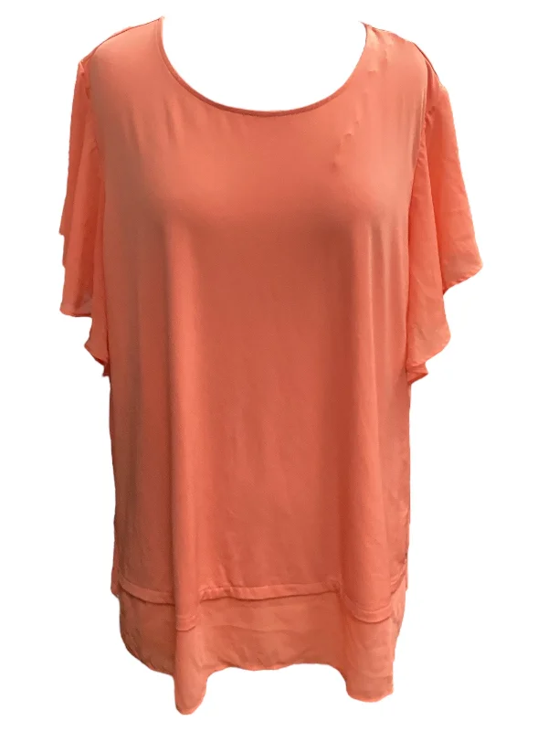 Simple Solid Color Peach Top Short Sleeve Calvin Klein, Size 2x