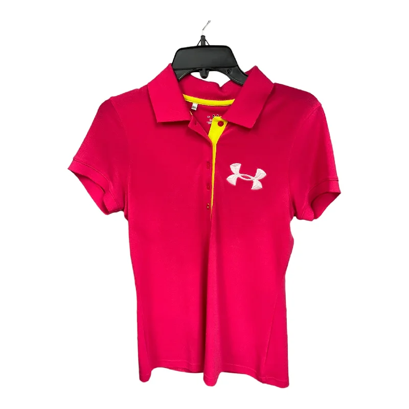 Simple And Comfortable Pink Athletic Top Short Sleeve Under Armour, Size M