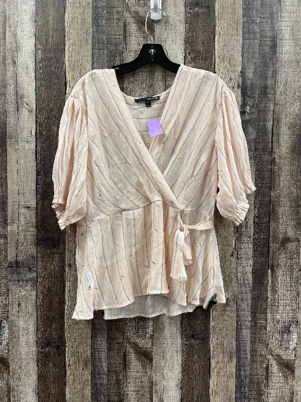 Soft Fashion Pink Top Short Sleeve Harve Bernard, Size 1x