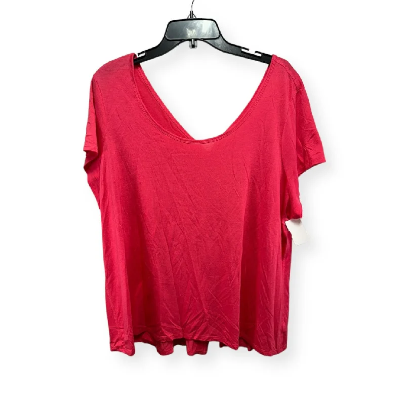 Elegant And Simple Pink Top Short Sleeve Zelos, Size 2x
