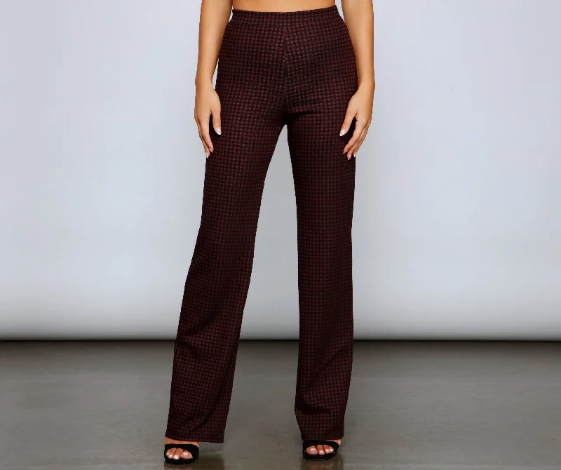 Sweet Style Preppy Chic High Waist Plaid Pants