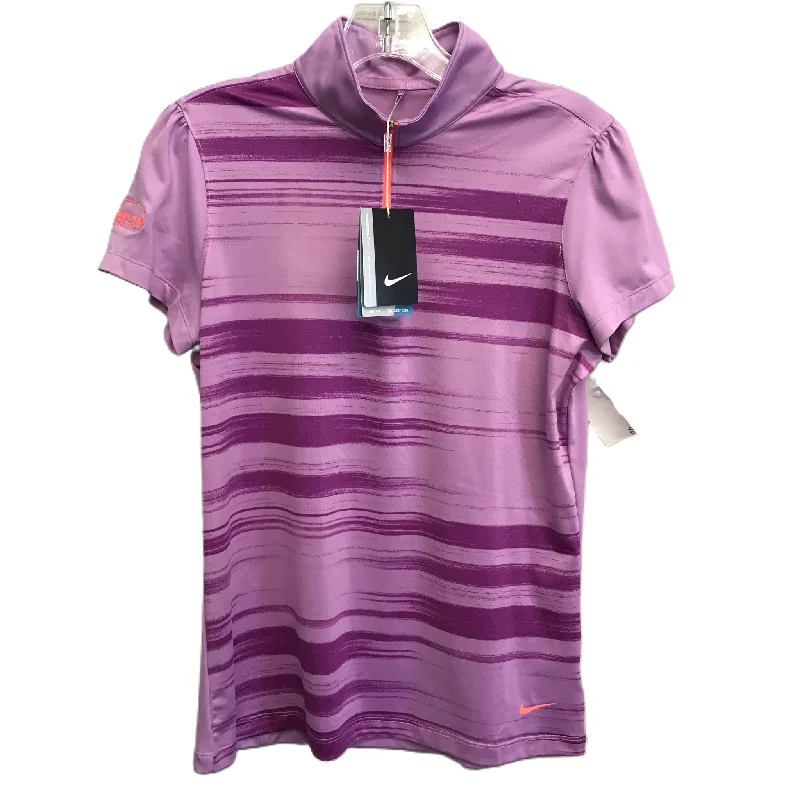 Versatile Style Purple Athletic Top Short Sleeve By Nike, Size: M