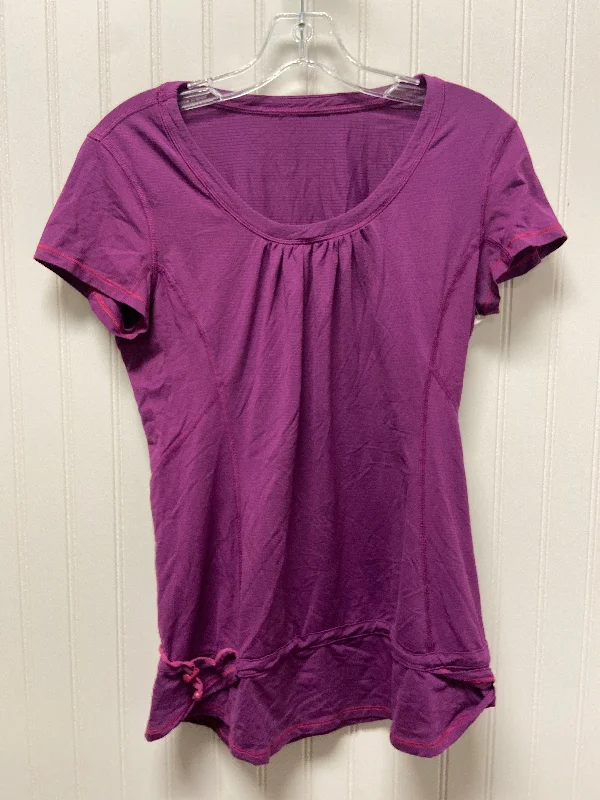 Loose Fit Purple Athletic Top Short Sleeve Lululemon, Size M
