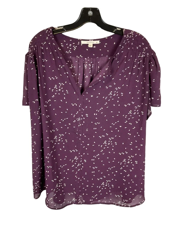Minimal Style Purple Top Short Sleeve Fun 2 Fun, Size 3x