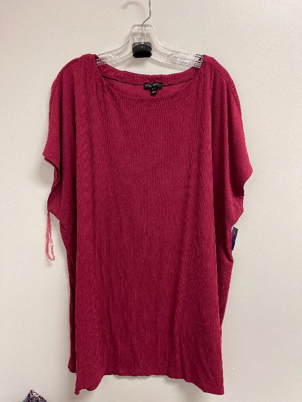 Casual Ease Red Top Short Sleeve Lane Bryant, Size 3x