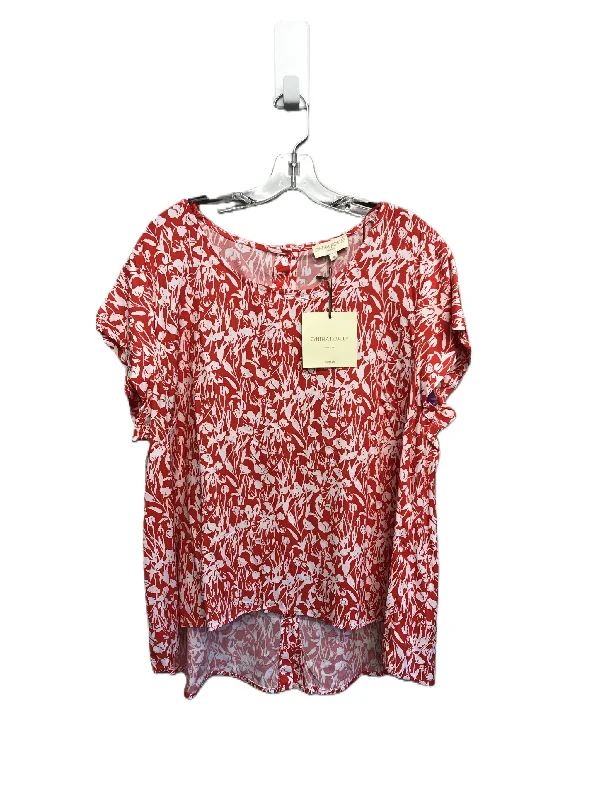 Carefree Red & White Top Short Sleeve By Cynthia Rowley, Size: 1x