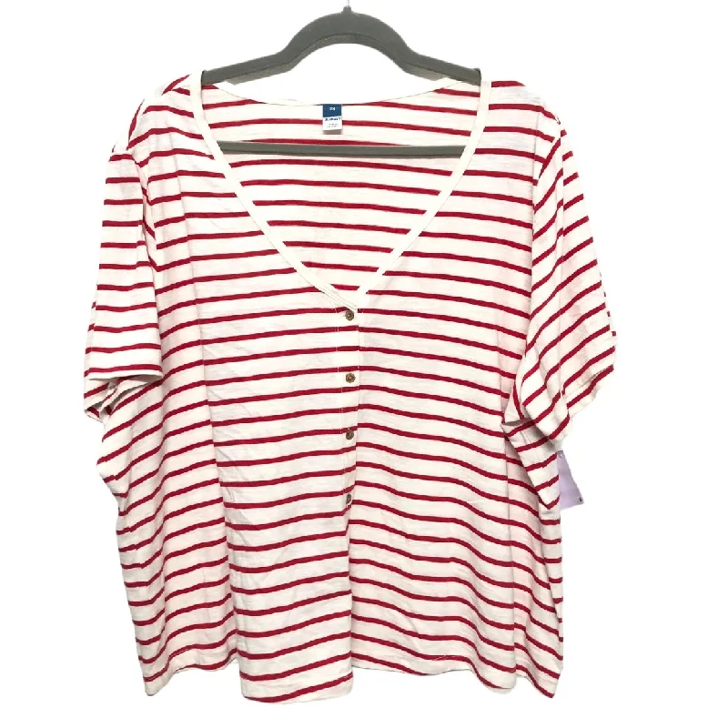 Fresh And Capable Red & White Top Short Sleeve Old Navy, Size 2x