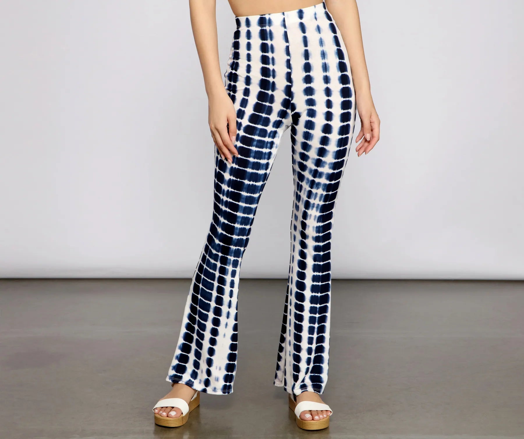 Double-sided Wear Retro Style Tie-Dye Flare Pants
