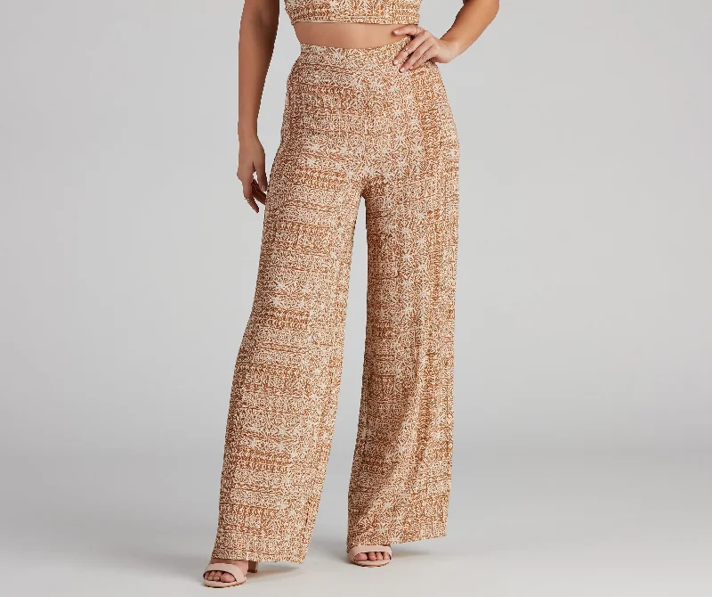 Advanced Customization Sandy Beaches Boho Wide Leg Pants