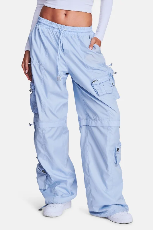 Fashion Elements Alba Ruched Cargo Pant Light Blue