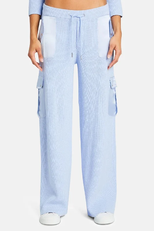 High-end Fashion Daph Knit Cargo Pant Ice Blue