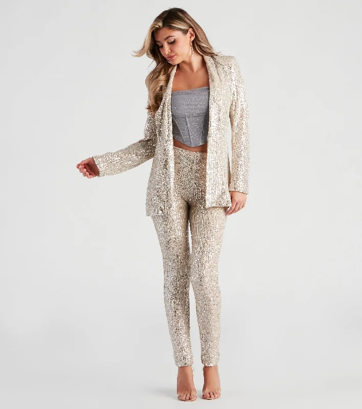 Cozy Fit Showtime Chic Sequin Tapered Leggings