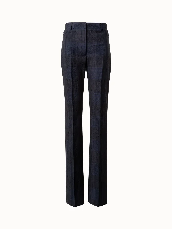 Spiritual Vitality Slight Bootcut Pants in Silk Cotton Seersucker