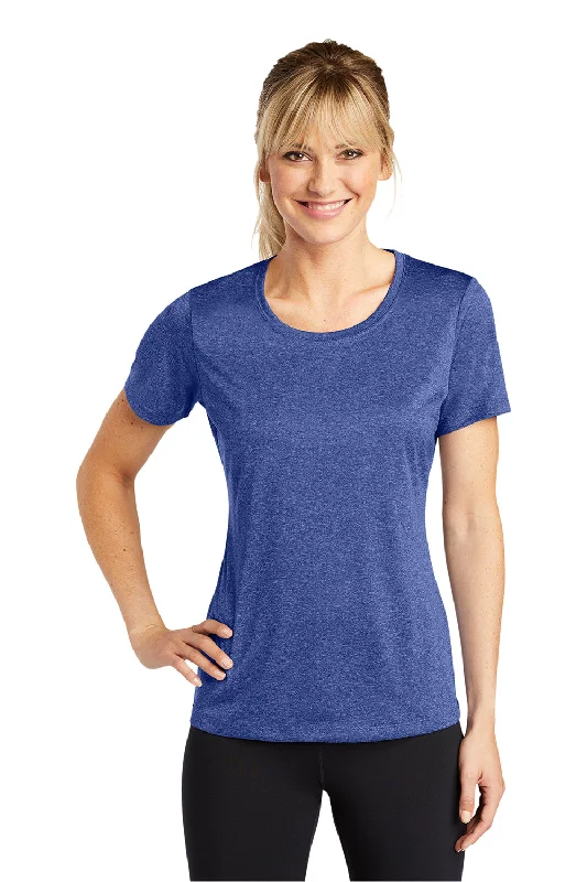 Effortless Elegance Sport-Tek Womens Contender Heather Moisture Wicking Short Sleeve Crewneck T-Shirt - Heather Cobalt Blue