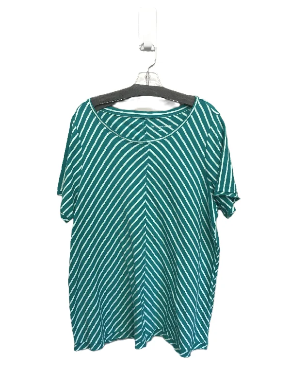 Unique Design Striped Pattern Top Short Sleeve By Soft Surroundings, Size: 1x