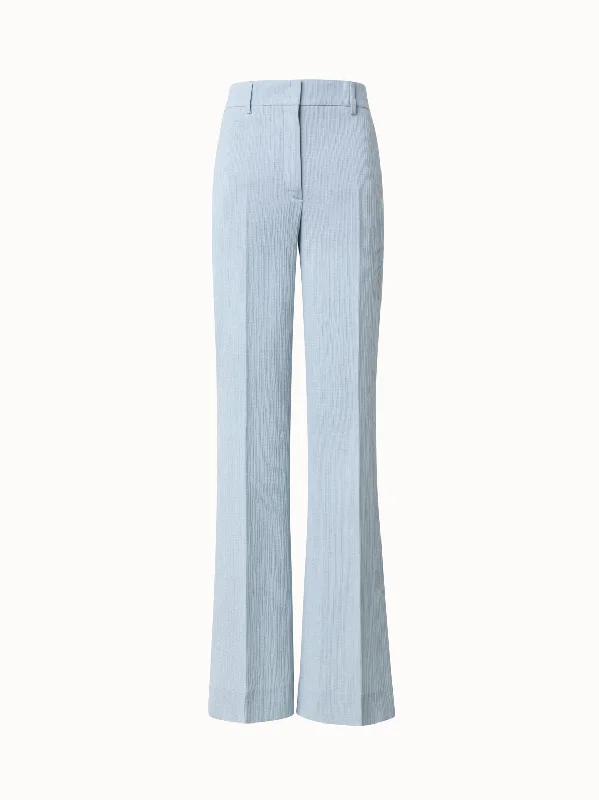 Fashion Wear Structured Cotton Silk Double-Face Wide Leg Pants
