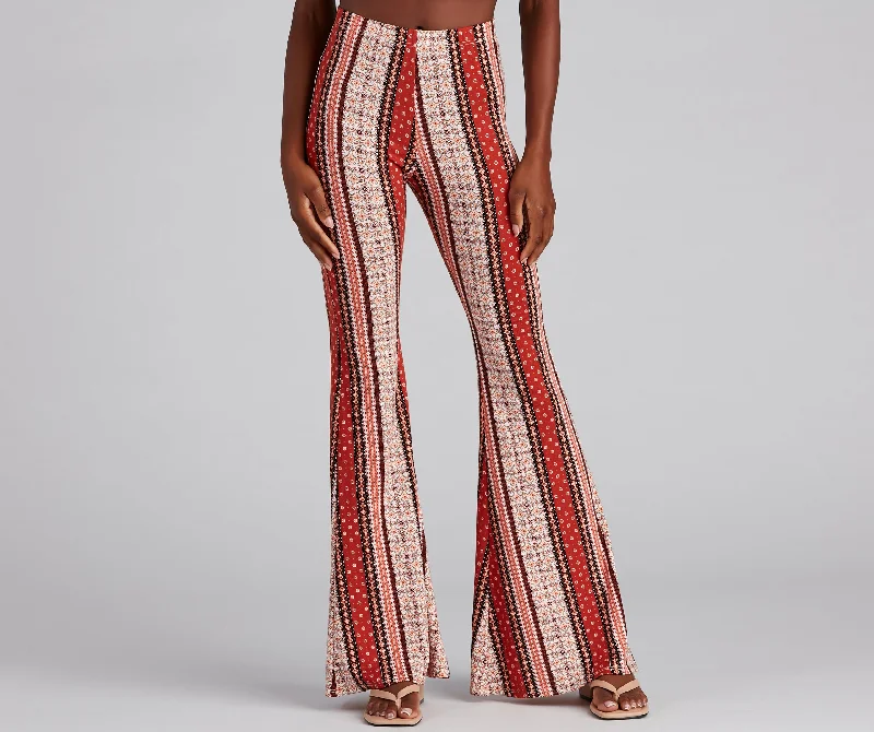 Perfect Tailoring Stylish Tribe High-Rise Flare Pants