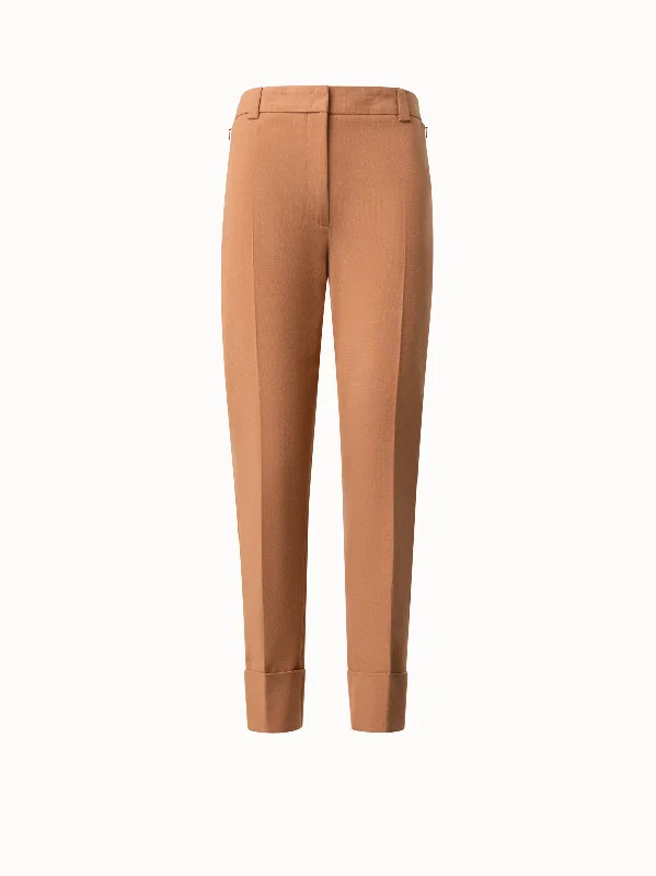 Sweet Style Tapered Cotton Silk Double-Face Pants