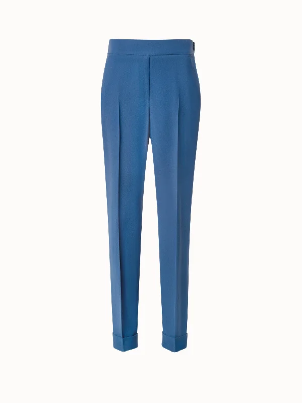 Leisure Sports Tapered Crêpe Pants with Elastic Back