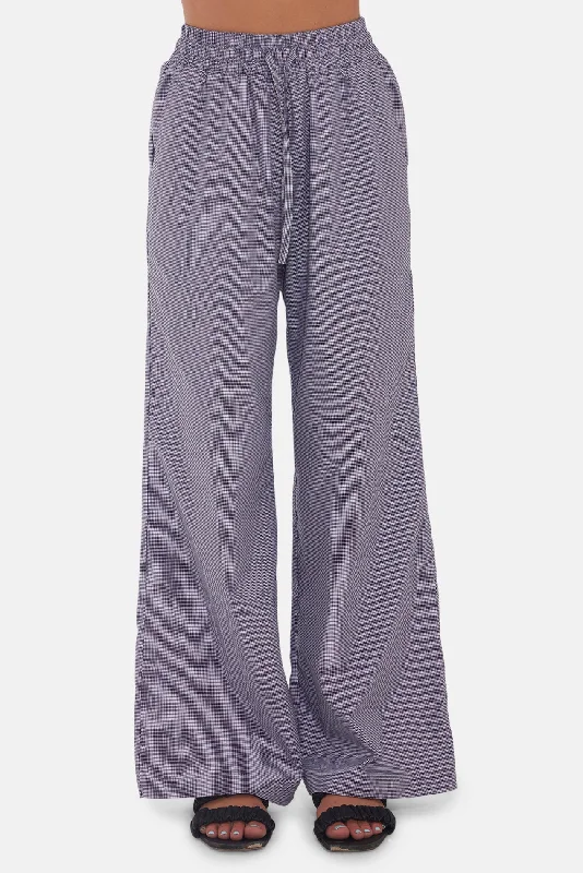Eye-catching Personality Georgica Beach Poplin Pant Black Gingham