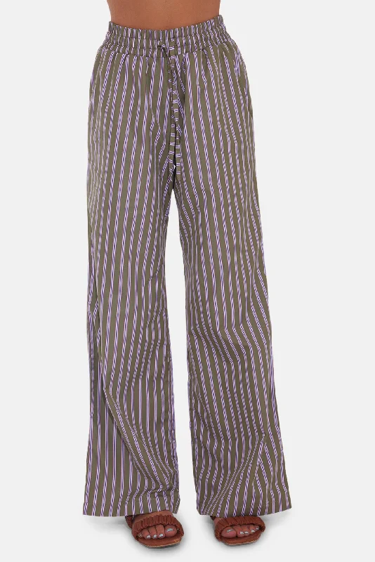 Bright Colors Georgica Beach Poplin Pant Green Multi Stripe