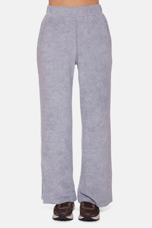 Casual And Casual Goldie Wide Leg Terry Pant Grey