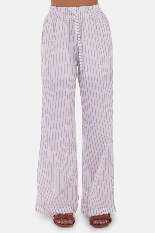 Dessert Matching Jules Cotton/Linen Pant White Stripe
