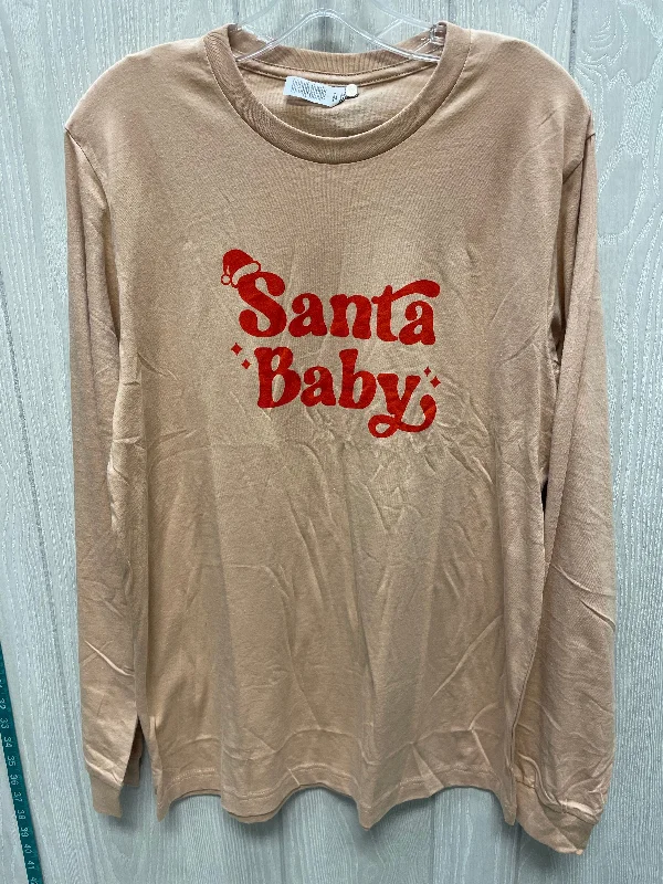 Basic Version Top Short Sleeve Basic By Bella + Canvas In Red & Tan, Size: L