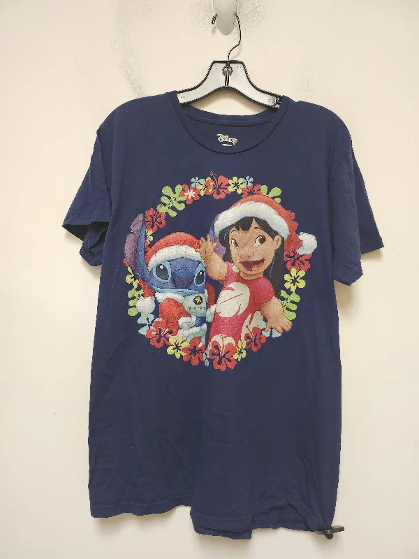 Design And Tailoring Top Short Sleeve Basic By Disney Store In Blue, Size: L