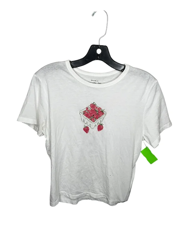 Multifunctional Style Top Short Sleeve By Abercrombie And Fitch In White, Size: M