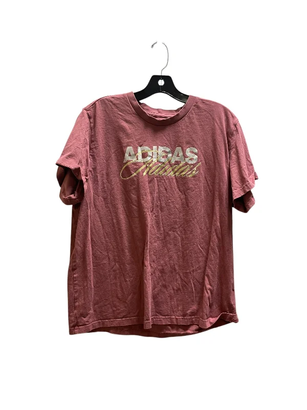 Youthful Street Fashion Top Short Sleeve By Adidas In Pink, Size: Xl