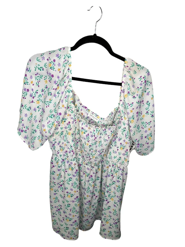 Cozy Fashion Top Short Sleeve By Chicsoul In Floral Print, Size: 3x