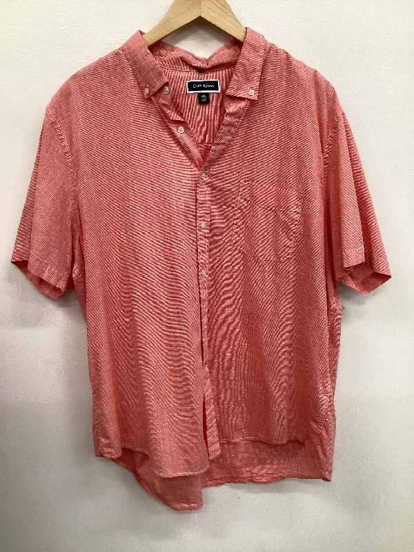 Street Fashion Top Short Sleeve By Club Room In Orange, Size: L