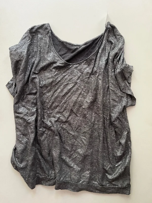 Energy Wear Top Short Sleeve By Eileen Fisher In Silver, Size: 1x