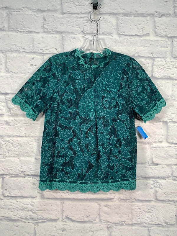 Unique Fashion Top Short Sleeve By Hd In Paris In Teal, Size: S