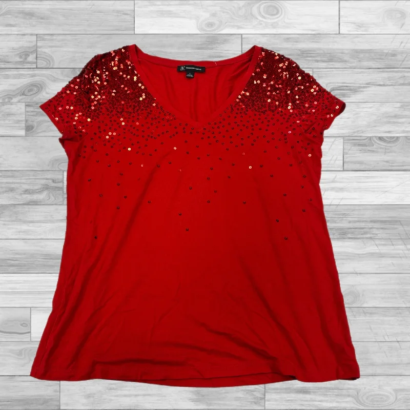 Cozy Vibes Top Short Sleeve By Inc In Red, Size: L