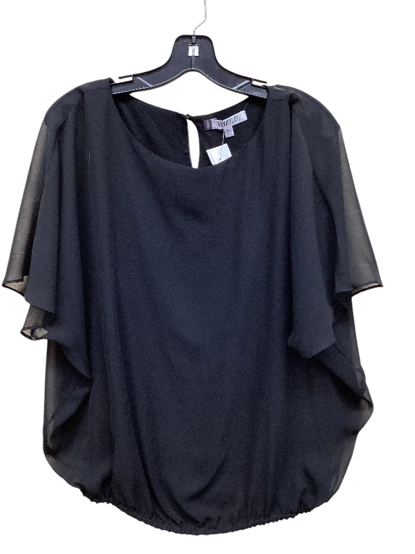 End Of The Year Top Short Sleeve By Jennifer Lopez In Black, Size: M