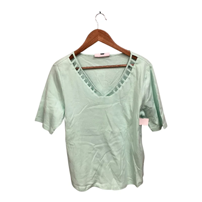 Comfortable Lifestyle Top Short Sleeve By Karen Scott In Green, Size: L