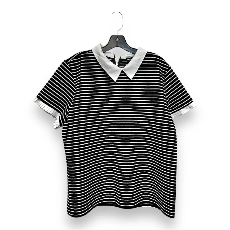 Sports Cool Top Short Sleeve By Karl Lagerfeld In Striped Pattern, Size: Xl