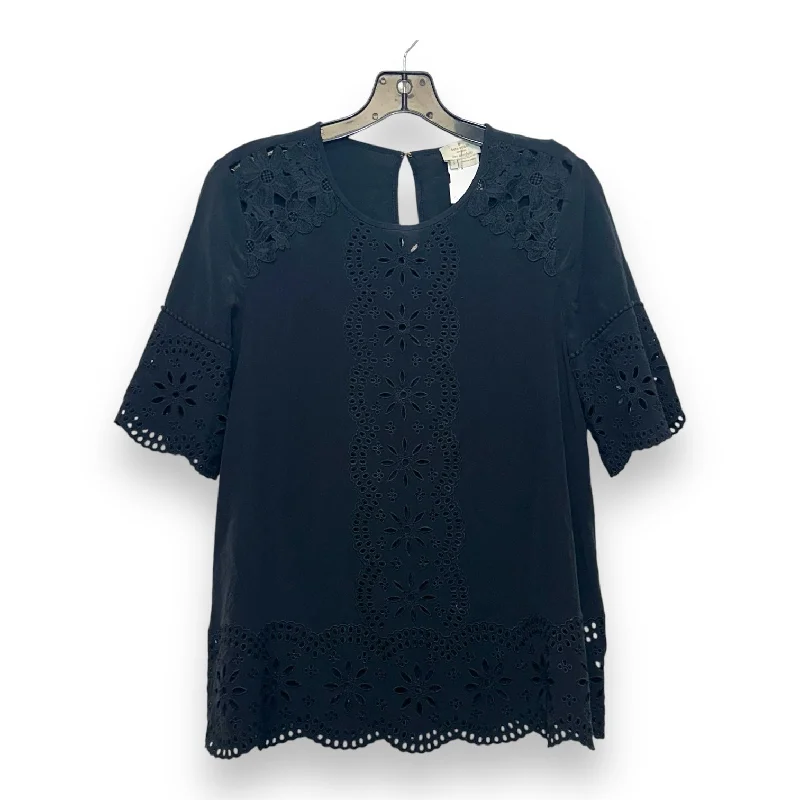 Elegant Tailoring Top Short Sleeve By Kate Spade In Black, Size: S