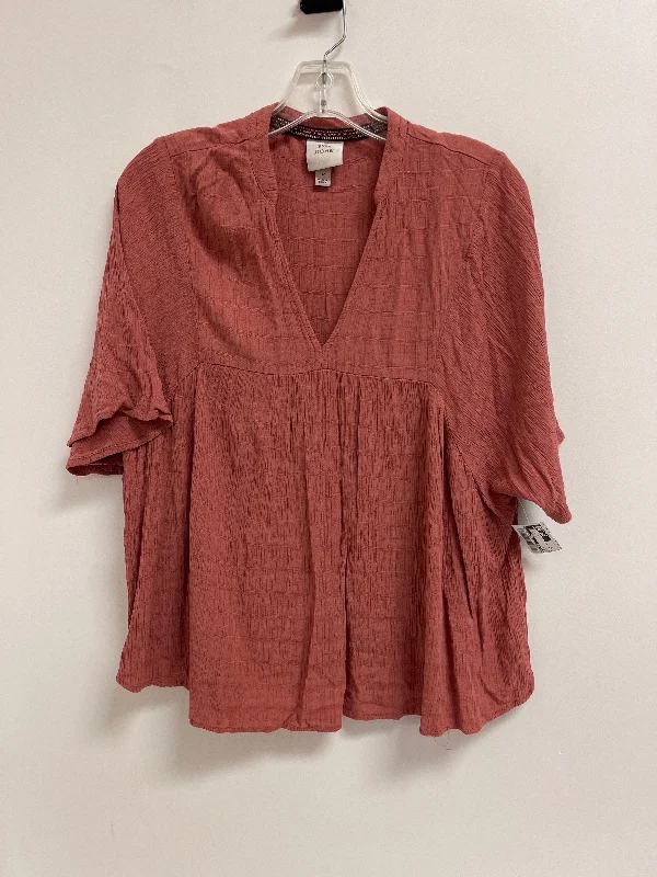 Cozy Knits Top Short Sleeve By Knox Rose In Pink, Size: M