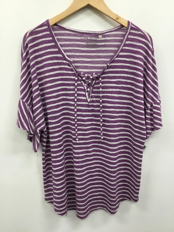 High-end Customization Top Short Sleeve By Lane Bryant In Purple, Size: Xxl