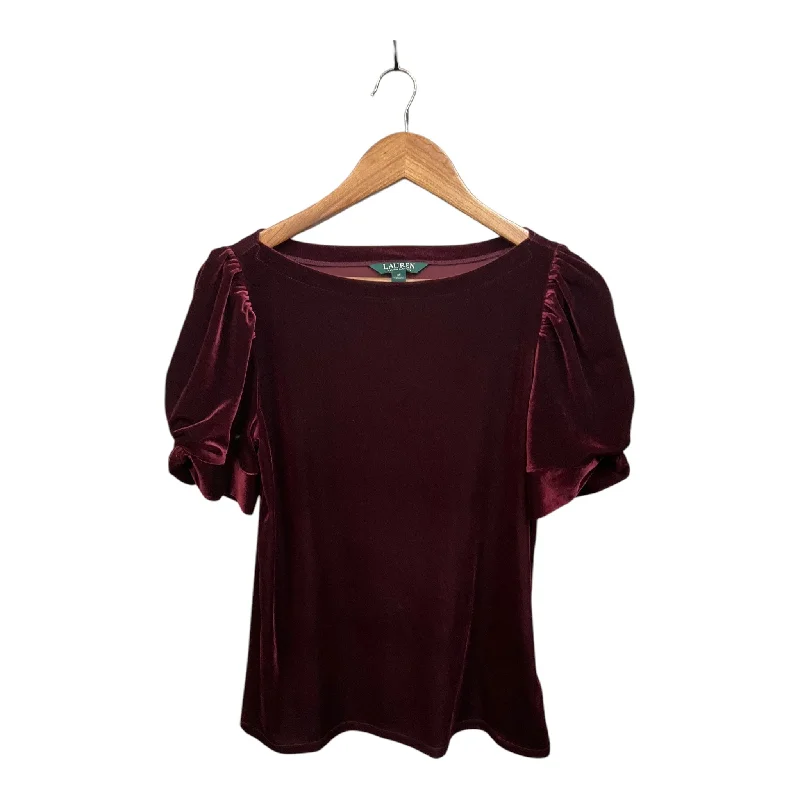 Sweet Style Top Short Sleeve By Lauren By Ralph Lauren In Red, Size: M