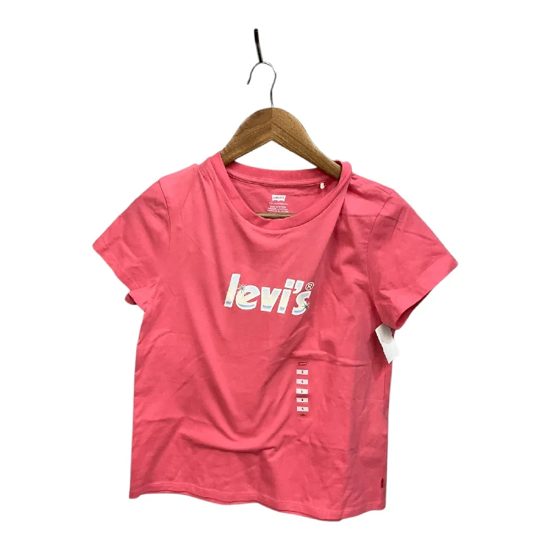 Soft Clothing Top Short Sleeve By Levis In Pink, Size: S